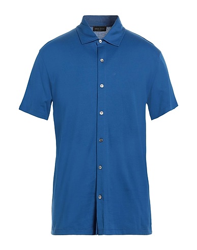 ROBERTO COLLINA Camicia tinta unita Blu china 100% Cotone