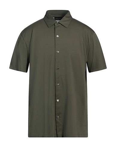 ROBERTO COLLINA Solid color shirt Dark green 100% Cotton