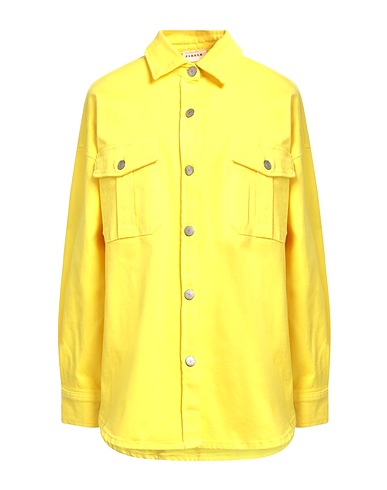 P.A.R.O.S.H. Solid colour shirts & blouses Yellow 97% Cotton, 3% Elastane