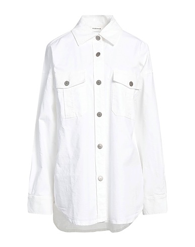 P.A.R.O.S.H. Solid colour shirts & blouses White 97% Cotton, 3% Elastane