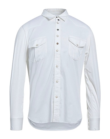 OFFICINA 36 Solid colour shirt White 100% Cotton