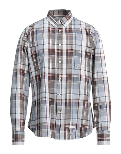 TINTORIA MATTEI 954 Checked shirt Chocolate brown 64% Acetate, 36% Polyester