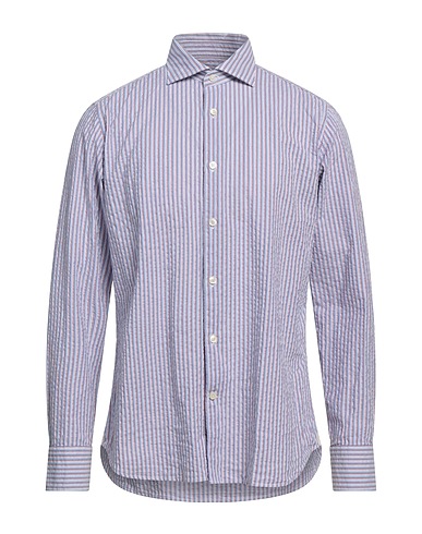 CALIBAN Striped shirt Azure 100% Cotton