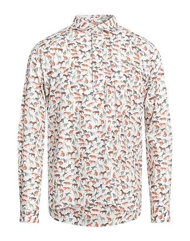 TINTORIA MATTEI 954 Patterned shirt White 97% Cotton, 3% Elastane