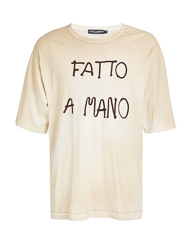 DOLCE&GABBANA T-shirt Beige 100% Cotton, Acrylic