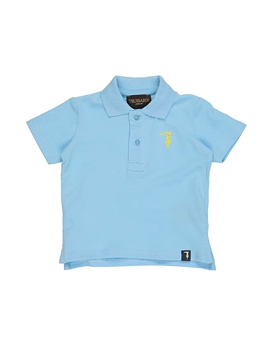 TRUSSARDI JUNIOR Polo Celeste 100% Cotone