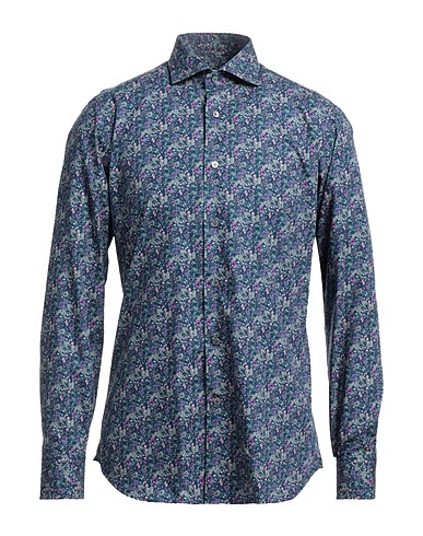 GUGLIELMINOTTI Patterned shirt Midnight blue 100% Cotton