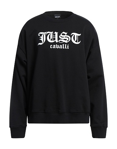 JUST CAVALLI Sweatshirt Black 100% Cotton, Elastane