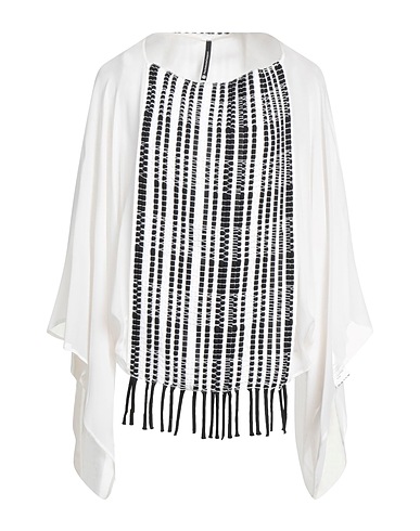 PIERANTONIO GASPARI Silk top Ivory 100% Silk, Polyamide, Cotton