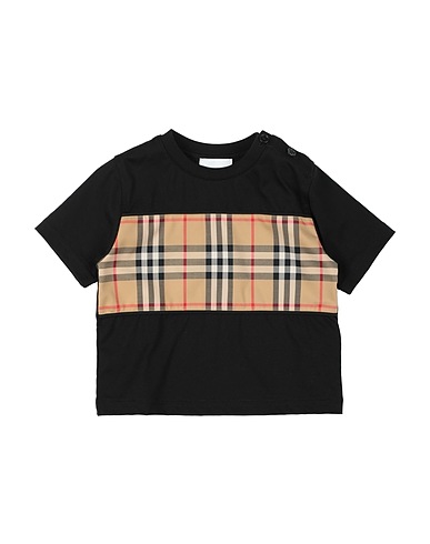 BURBERRY T-shirt Μαύρο 100% Βαμβάκι, Ελαστάνη