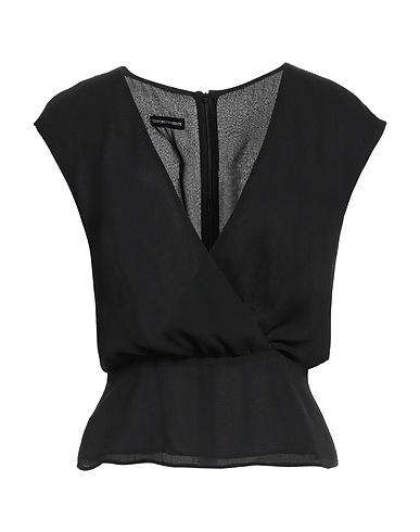 EMPORIO ARMANI トップス ブラック ポリエステル 100%