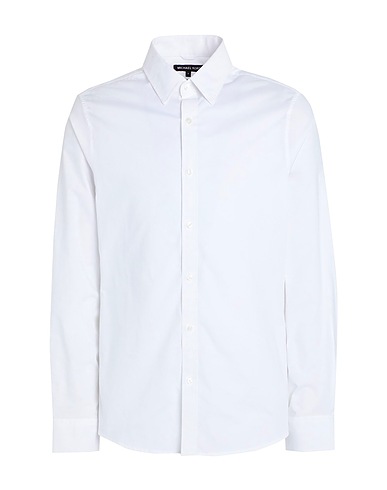 MICHAEL KORS MENS Solid colour shirt White 98% Cotton, 2% Elastane