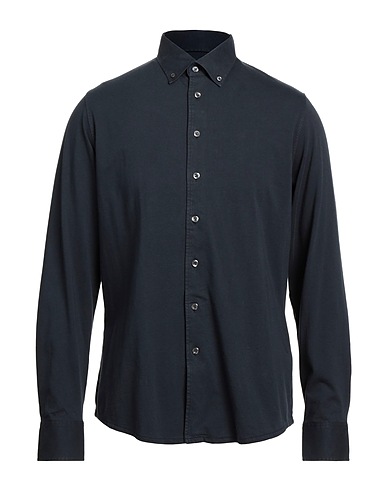 SIMON GRAY. Solid color shirt Black 100% Pima Cotton