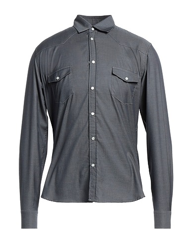 I SARTI Solid colour shirt Lead 98% Cotton, 2% Elastane