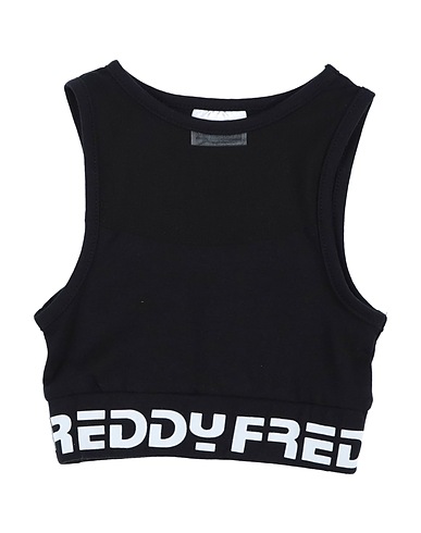 FREDDY T-shirt Black 95% Cotton, 5% Elastane