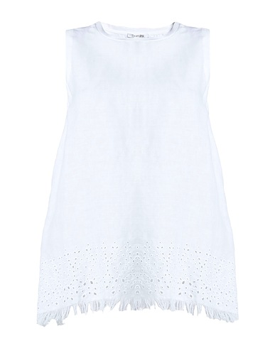 KANGRA Top White 100% Linen, Cotton, Elastane