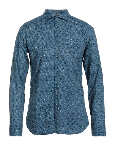 TINTORIA MATTEI 954 Patterned shirt Slate blue 100% Cotton