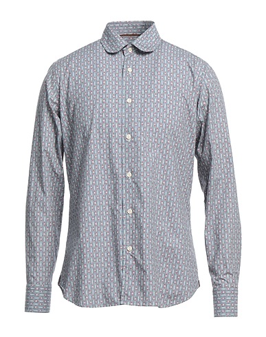 TINTORIA MATTEI 954 Patterned shirt Pastel blue 100% Cotton
