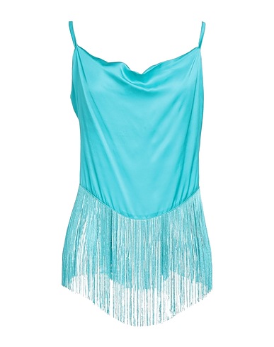 KAOS JEANS Top Turchese 100% Viscosa