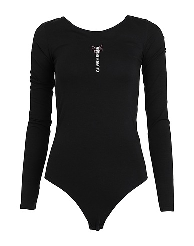 CALVIN KLEIN JEANS TOPS & TEES Black 95% Cotton, 5% Elastane