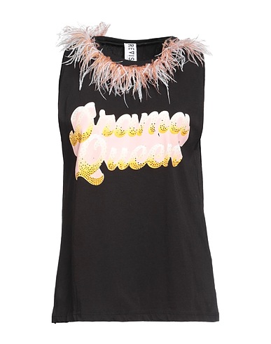 REVISE CONCEPT T-shirt Nero 100% Cotone, Piume