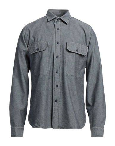 XACUS Solid colour shirt Grey 100% Cotton
