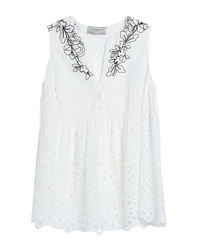 ERMANNO FIRENZE Top Weiß 70% Baumwolle, 30% Polyester