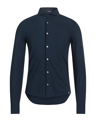 DRUMOHR Solid colour shirt Navy blue 100% Cotton