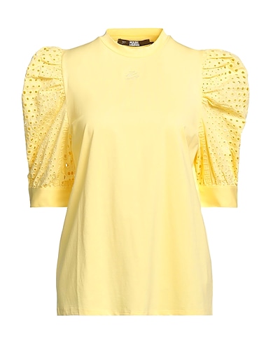 KARL LAGERFELD Evening top Yellow 92% Cotton, 8% Elastane