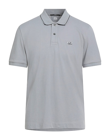 C.P. COMPANY Polo shirt Grey 95% Cotton, 5% Elastane