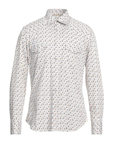 TINTORIA MATTEI 954 Patterned shirt White 100% Cotton