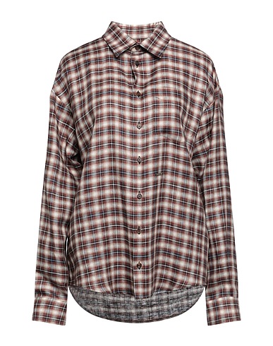 DSQUARED2 Checked shirt Rust 100% Linen