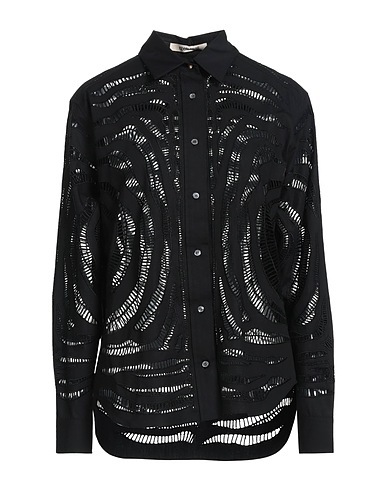 ROBERTO CAVALLI Solid color shirts & blouses Black 100% Cotton