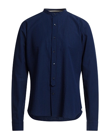 TINTORIA MATTEI 954 Striped shirt Midnight blue 80% Cotton, 20% Linen