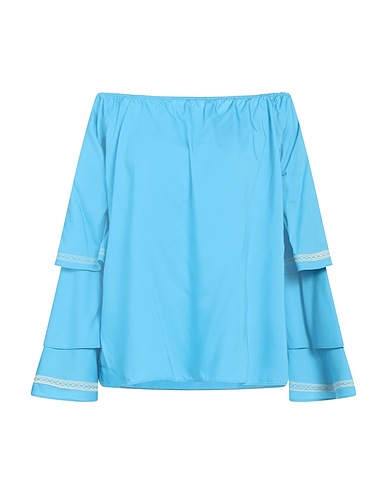 TWINSET Off-the-shoulder top U&B Azure 84% Modal, 16% Polyester