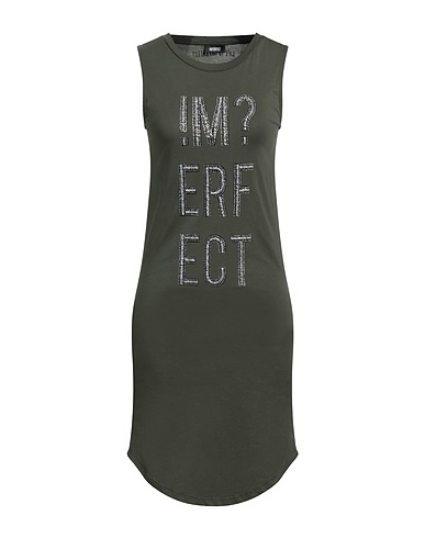 !M?ERFECT Short dress Military green 100% Cotton