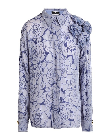 ELISABETTA FRANCHI Floral shirts & blouses 82% Viscose, 18% Silk