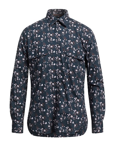 TINTORIA MATTEI 954 Patterned shirt Midnight blue 100% Cotton