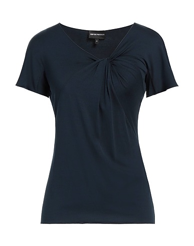 EMPORIO ARMANI T-shirt Midnight blue 96% Viscose, 4% Elastane