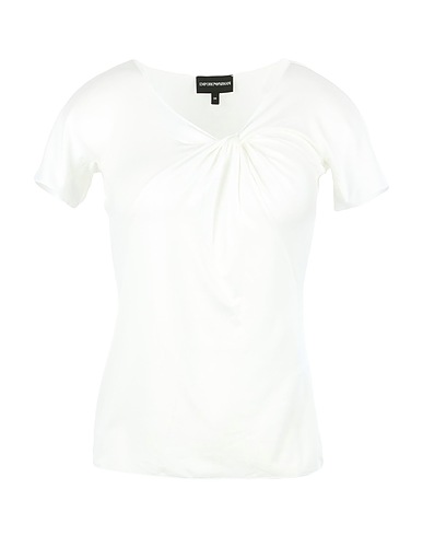 EMPORIO ARMANI Ｔシャツ ホワイト レーヨン 96% / ポリウレタン 4%