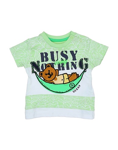 GUESS T-shirt Light green 100% Cotton