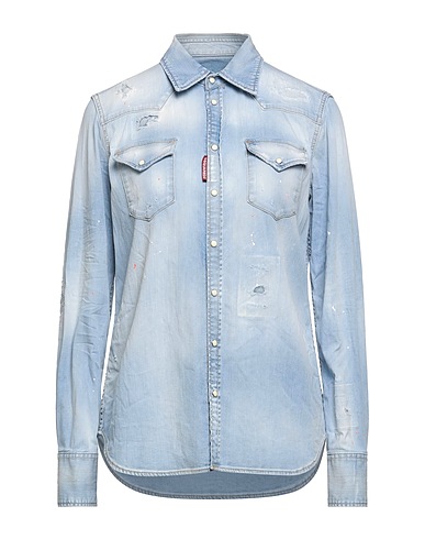 DSQUARED2 Camicia di jeans Blu 98% Cotone, 2% Elastan