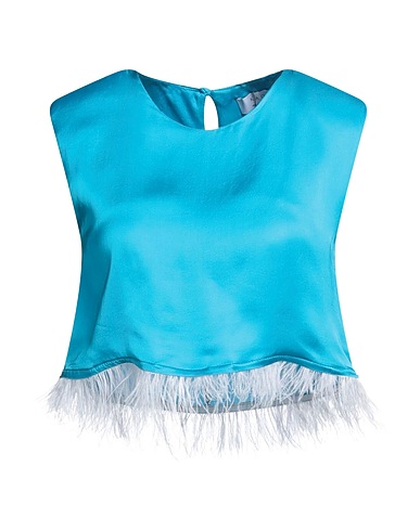 KAOS Top Azurblau 100% Viskose, Federn
