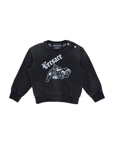 VERSACE YOUNG Sweatshirt Steel grey 96% Cotton, 4% Elastane