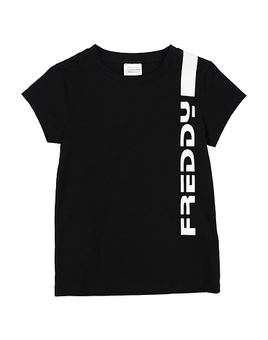 FREDDY T-shirt Black 95% Cotton, 5% Elastane