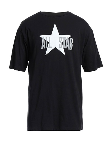 CONVERSE T-shirt Μαύρο 100% Βαμβάκι