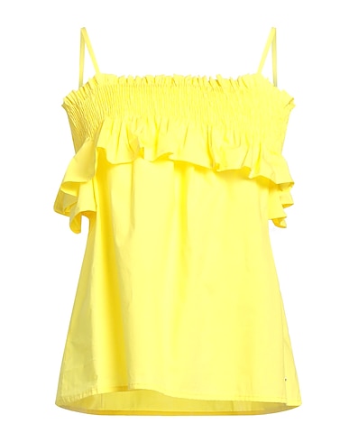 DENNY ROSE Off-the-shoulder top Yellow 100% Cotton