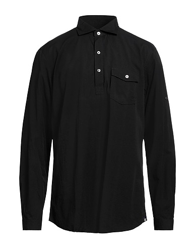 LARDINI 無地シャツ ブラック コットン 100%