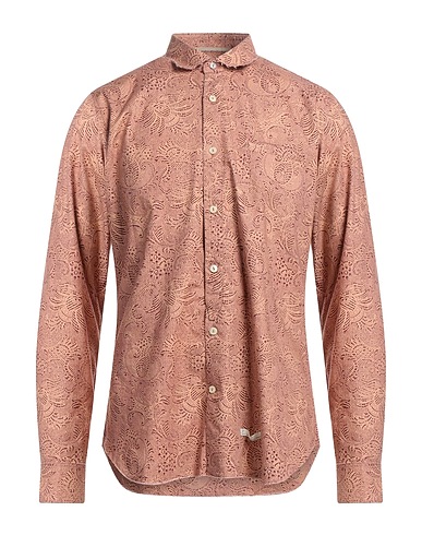TINTORIA MATTEI 954 Patterned shirt Sand 100% Cotton
