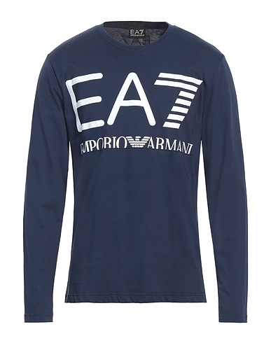 EA7 T-shirt Navy blue 100% Cotton